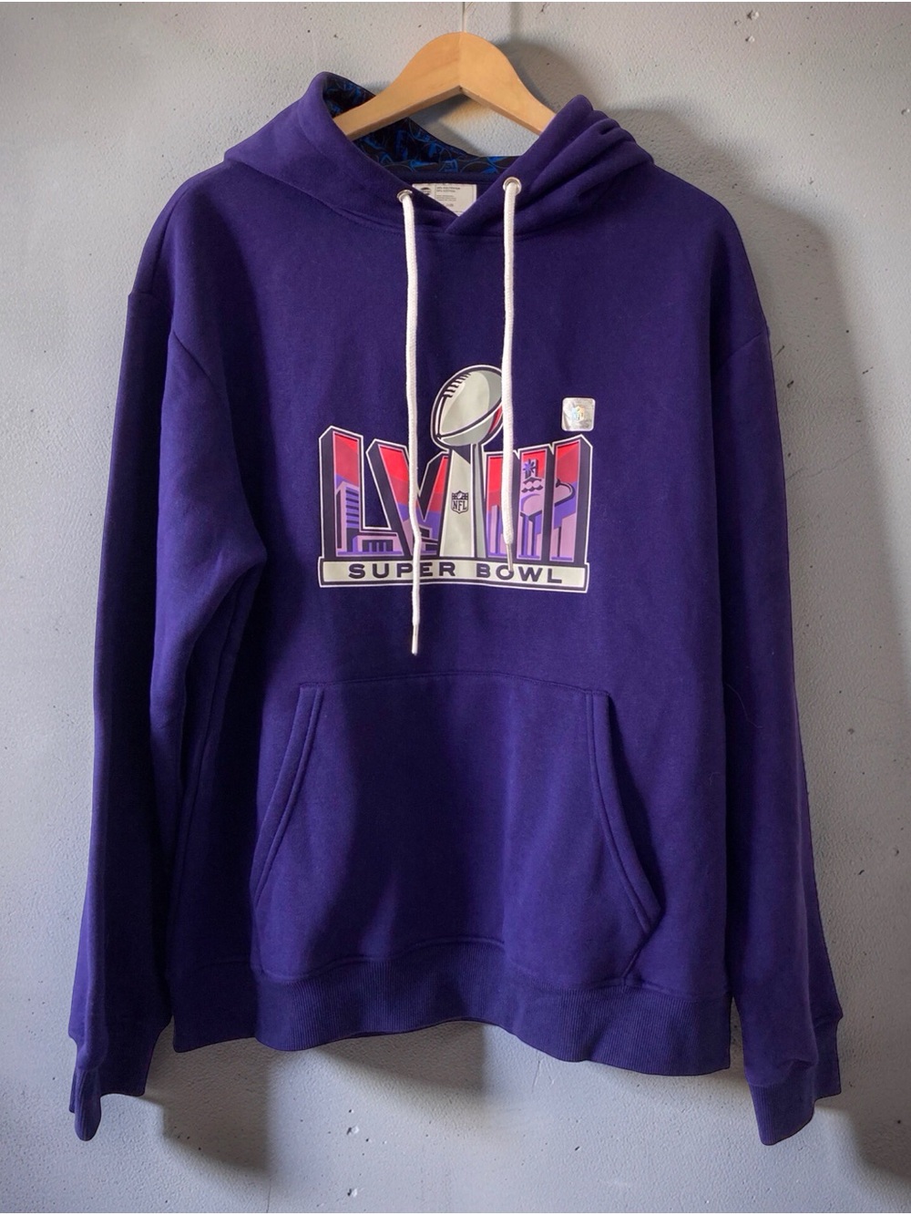 Super Bowl LVIII Las Vegas 2024 Pepsi Purple NFL Hoodie Men’s L